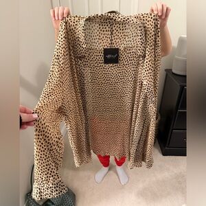 Leopard Print Sheer button up shirt